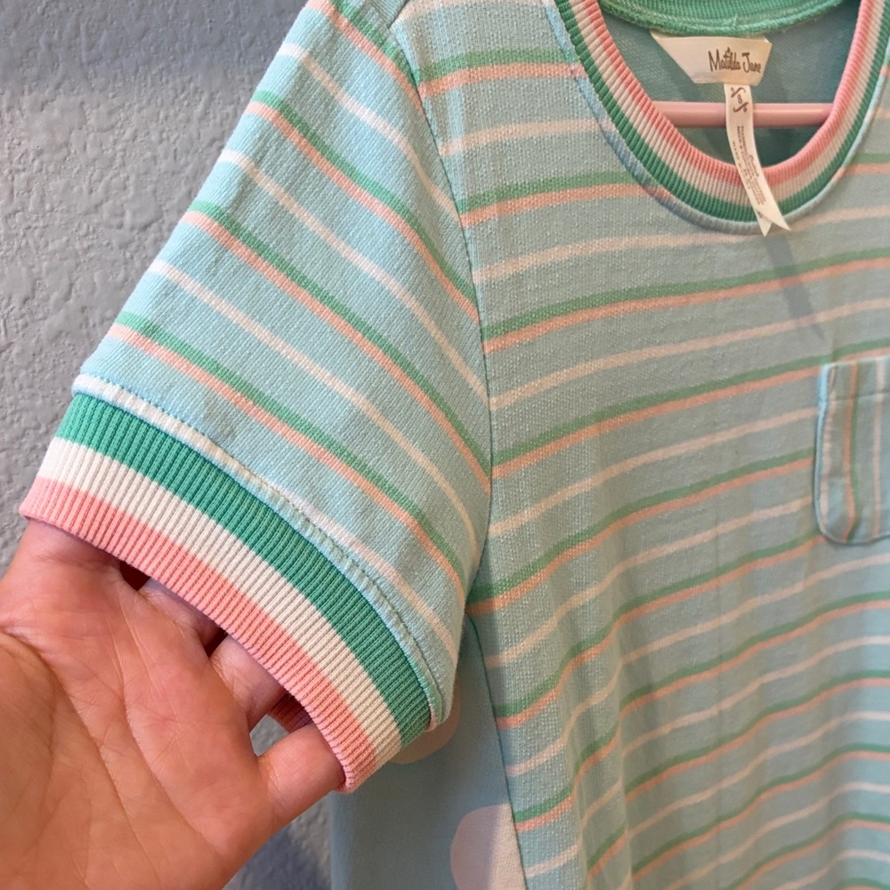 Matilda Jane Aqua Striped and Polka Dot Dress - Picture 5 of 5